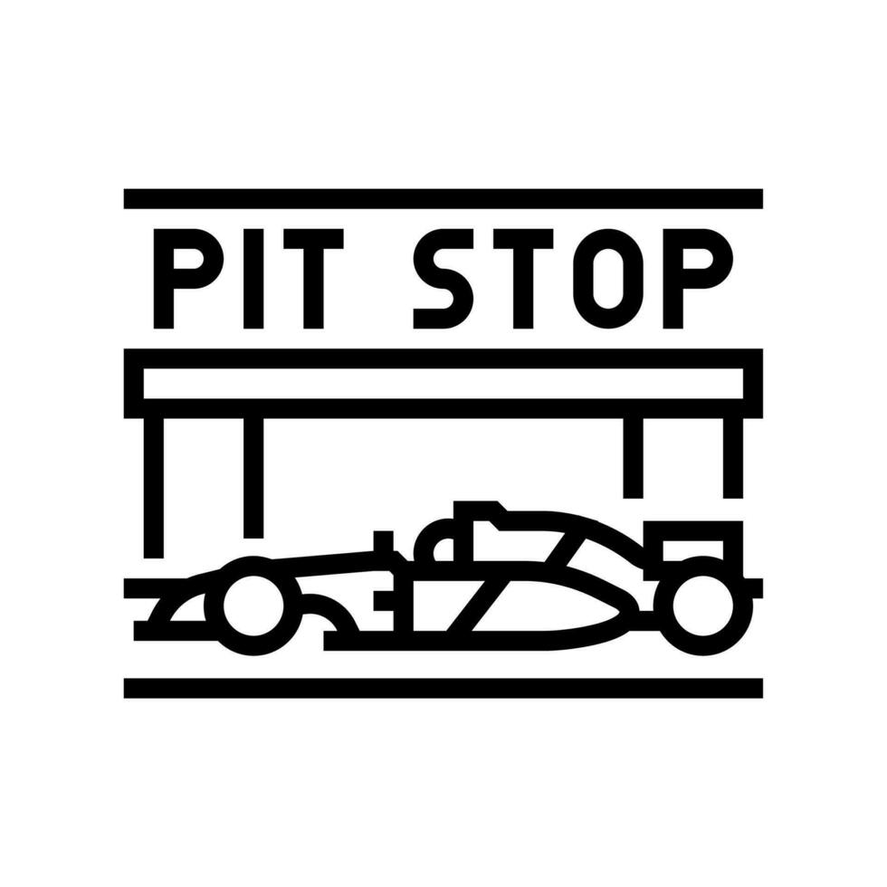 pit stop vehicle speed auto line icon vector illustration