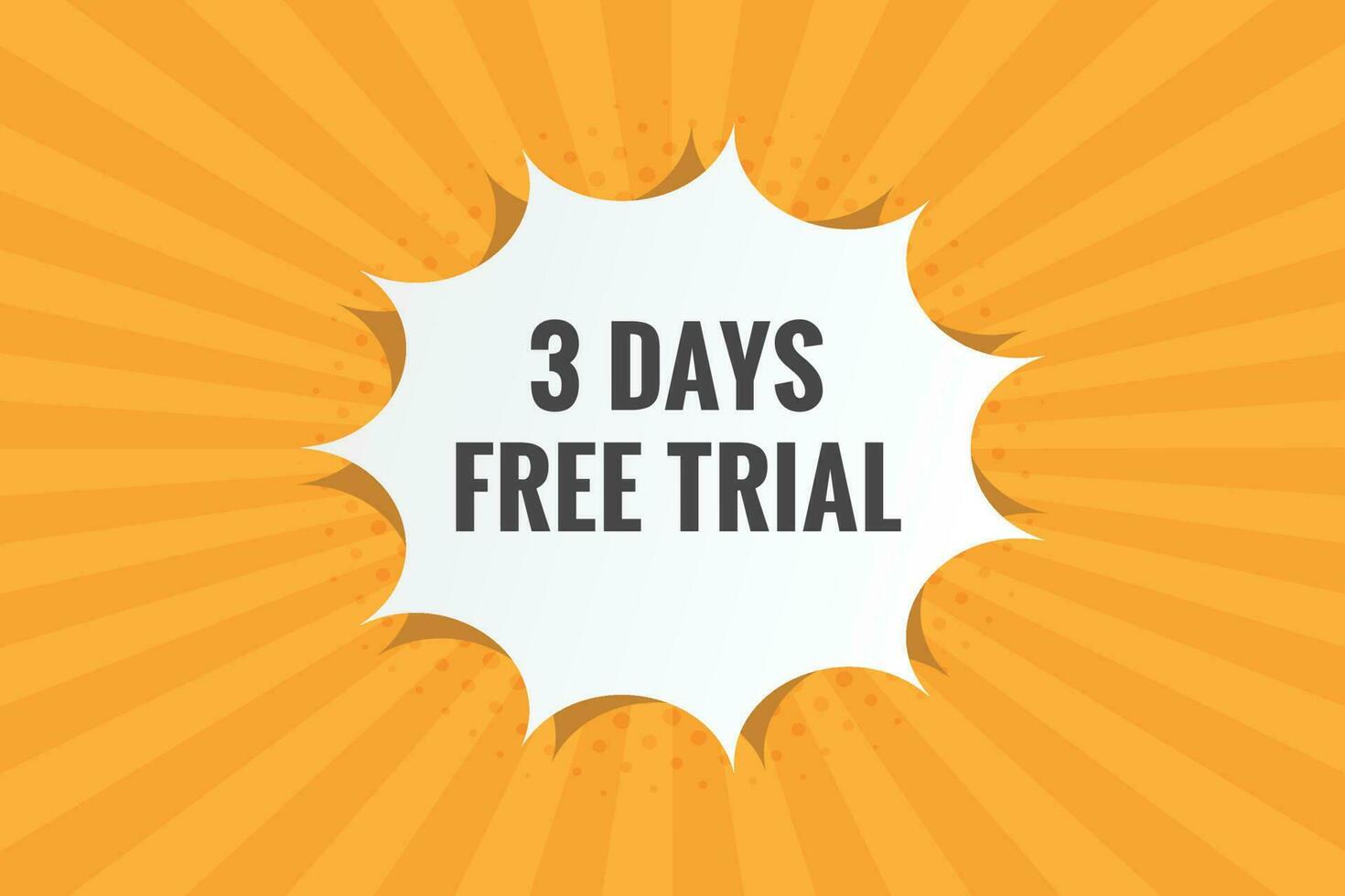 3 days Free trial Banner Design. 3 day free banner background vector