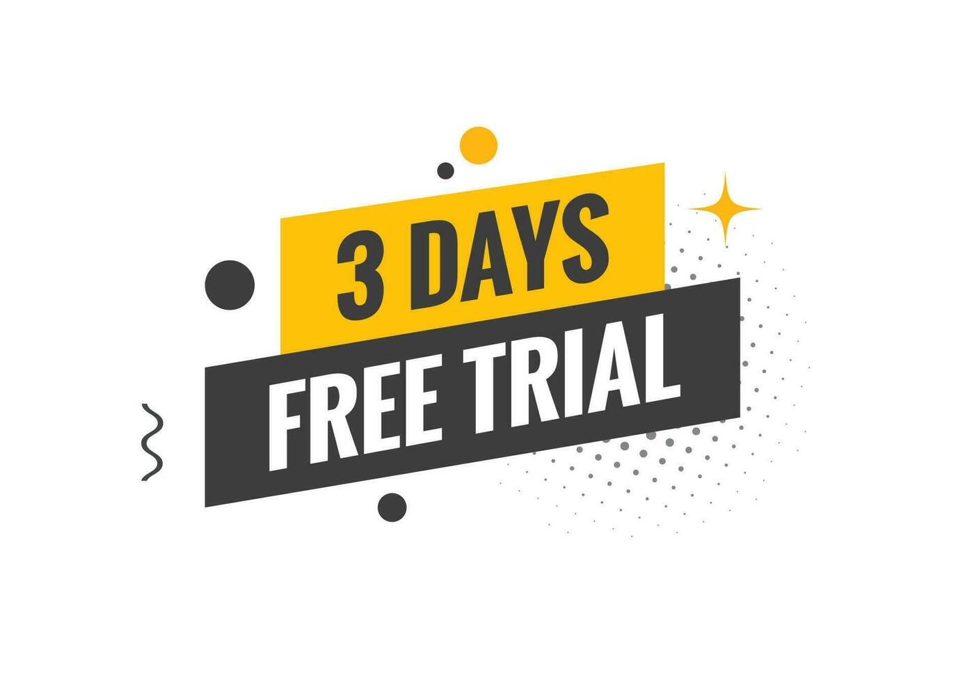 3 dias gratis juicio bandera diseño. 3 día gratis bandera antecedentes vector