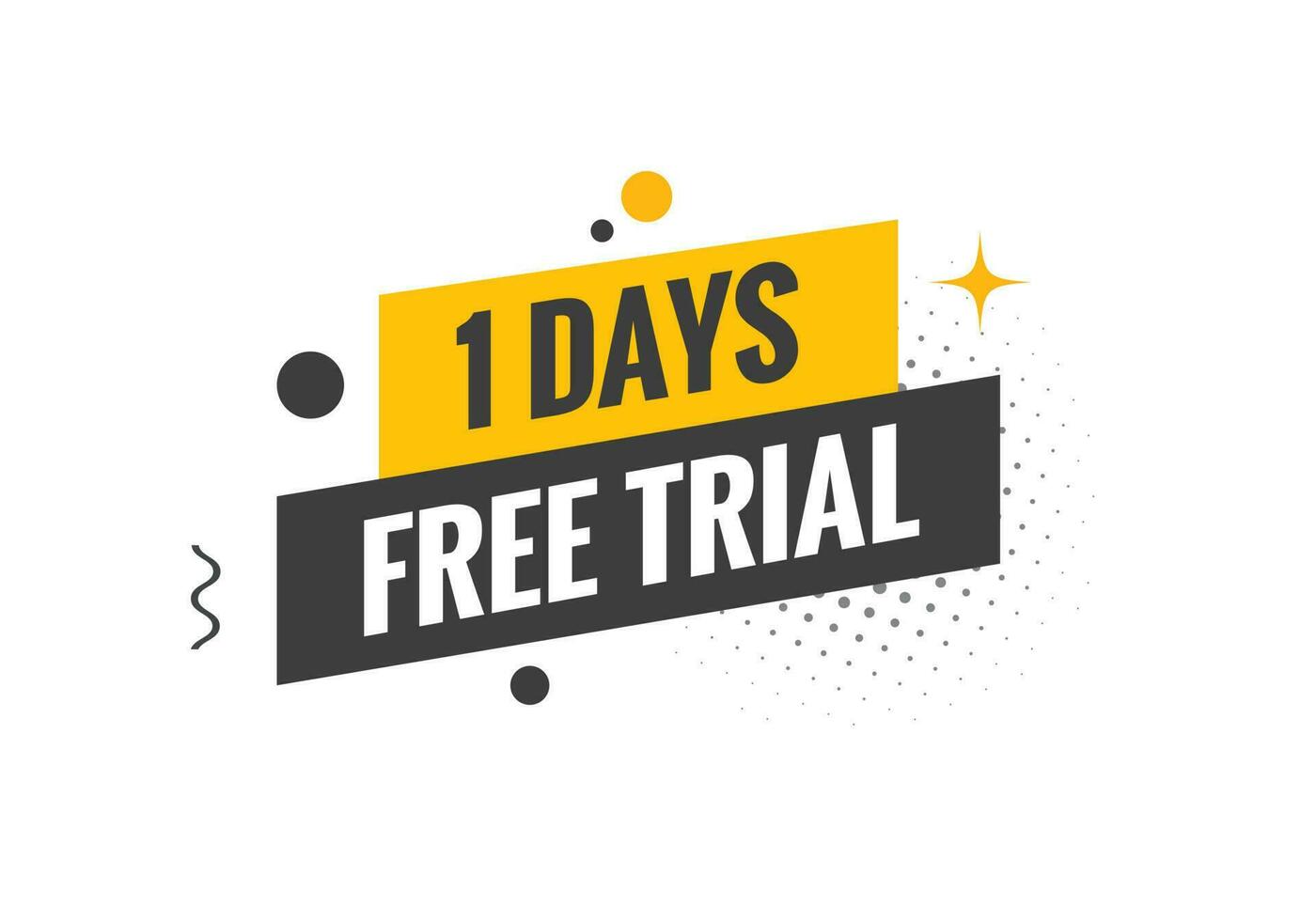 1 days Free trial Banner Design. 1 day free banner background vector