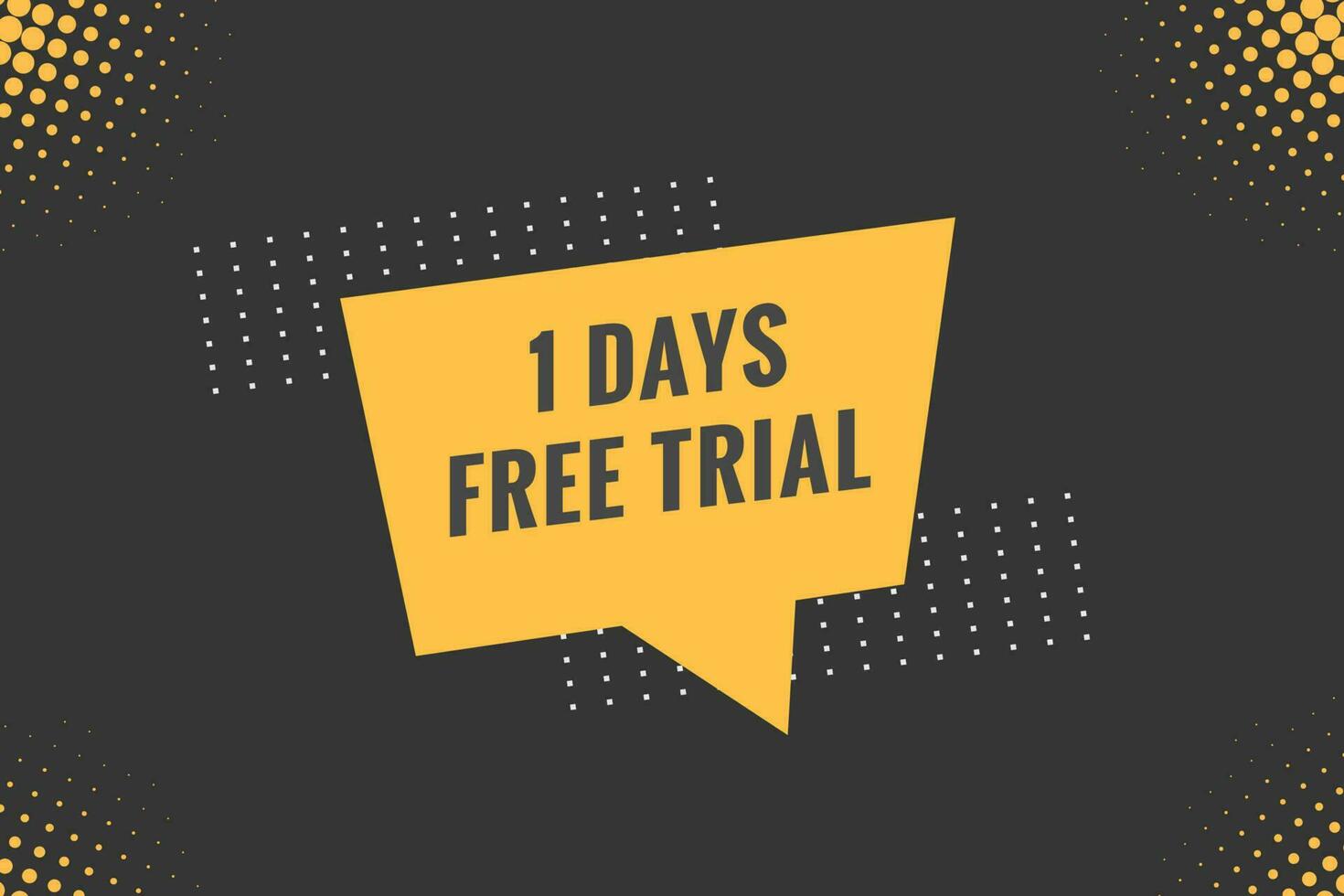 1 days Free trial Banner Design. 1 day free banner background vector