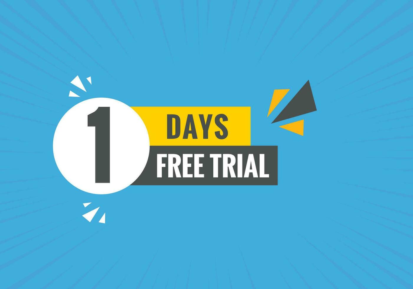 1 days Free trial Banner Design. 1 day free banner background vector