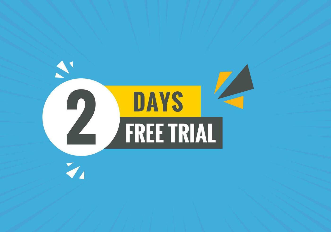 2 days Free trial Banner Design. 2 day free banner background vector