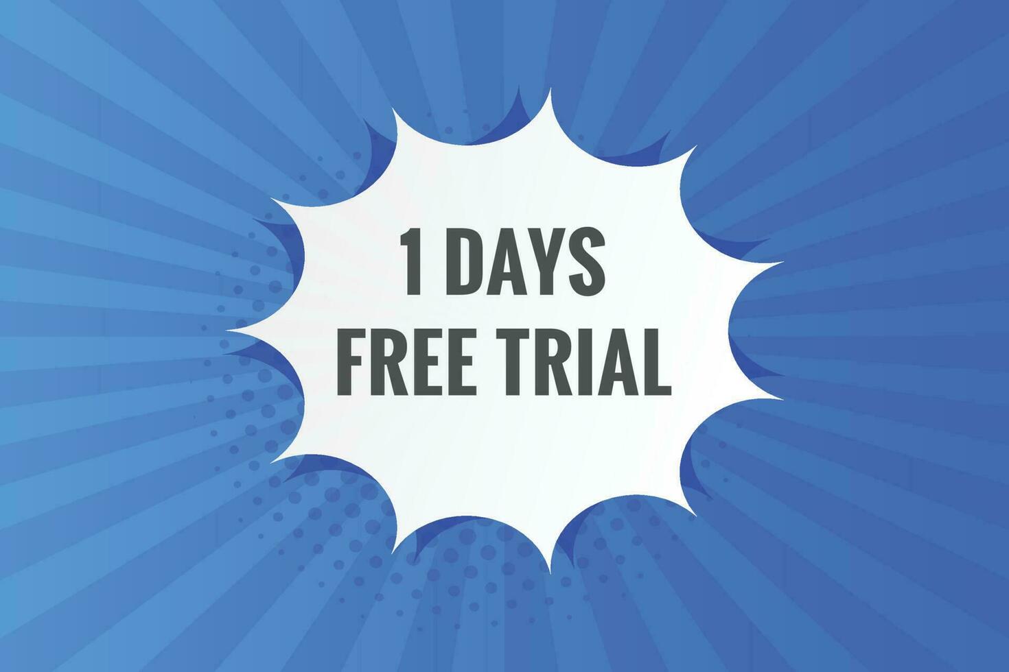 1 days Free trial Banner Design. 1 day free banner background vector