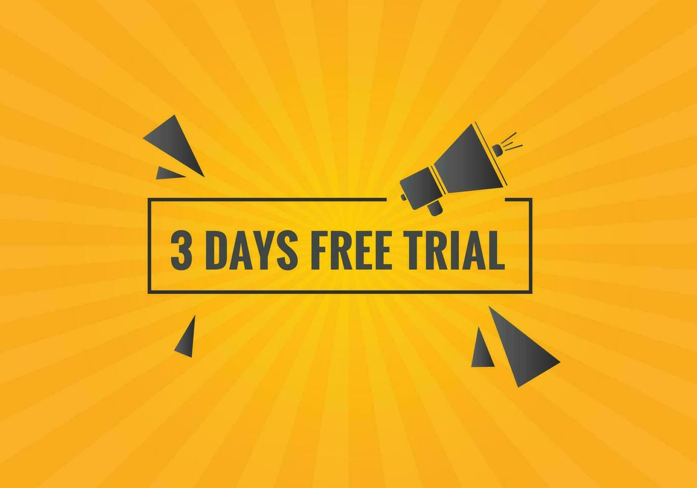 3 days Free trial Banner Design. 3 day free banner background vector