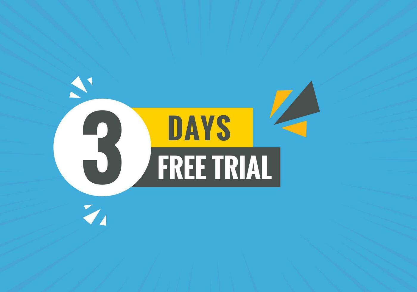 3 days Free trial Banner Design. 3 day free banner background vector