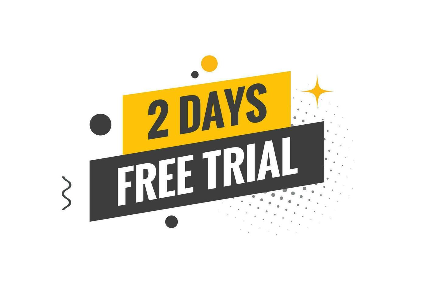 2 days Free trial Banner Design. 2 day free banner background vector