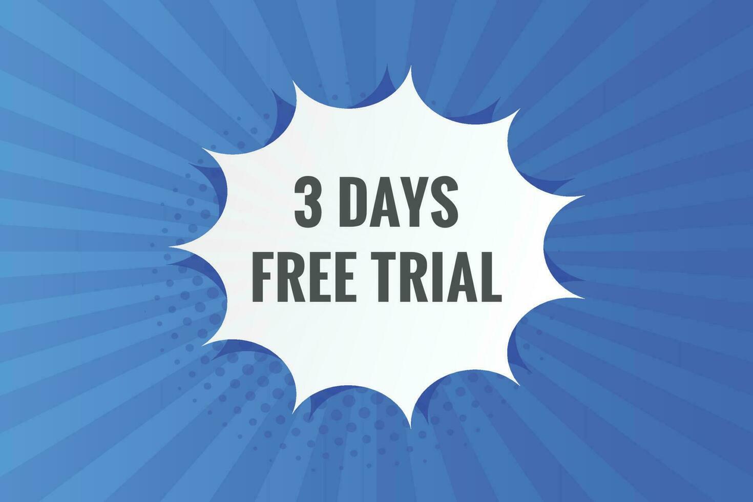 3 days Free trial Banner Design. 3 day free banner background vector