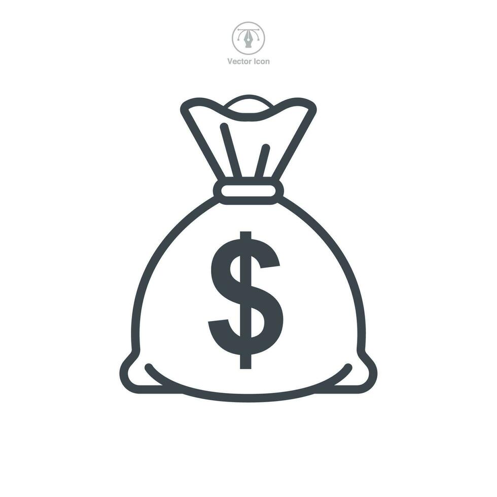 dinero bolso icono símbolo modelo para gráfico y web diseño colección logo vector illustrationn