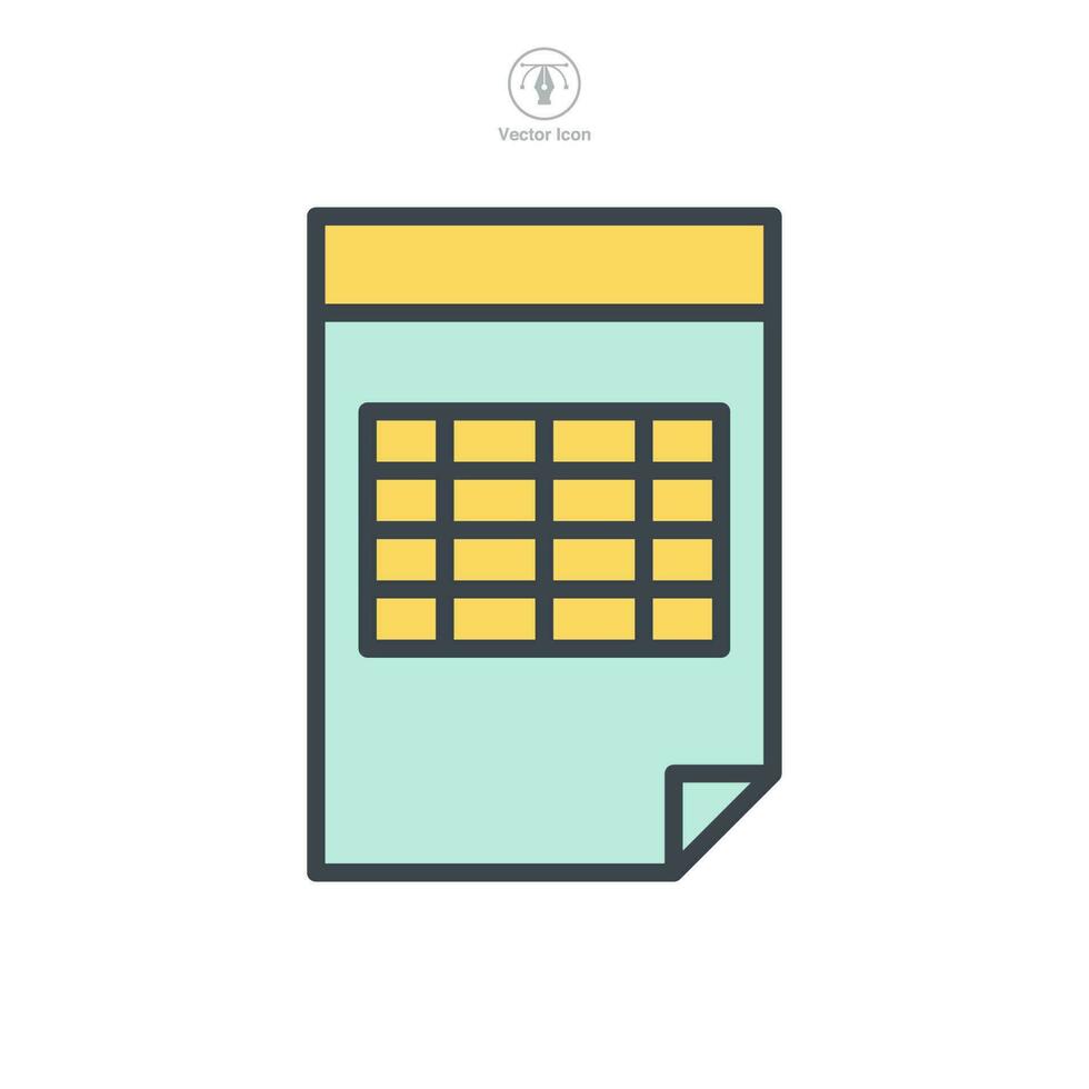 spreadsheet icon symbol template for graphic and web design collection logo vector illustration
