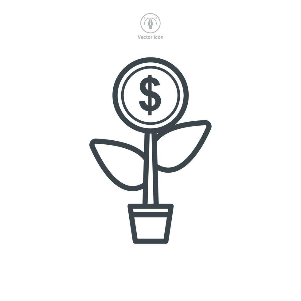 dinero árbol icono símbolo modelo para gráfico y web diseño colección logo vector ilustración