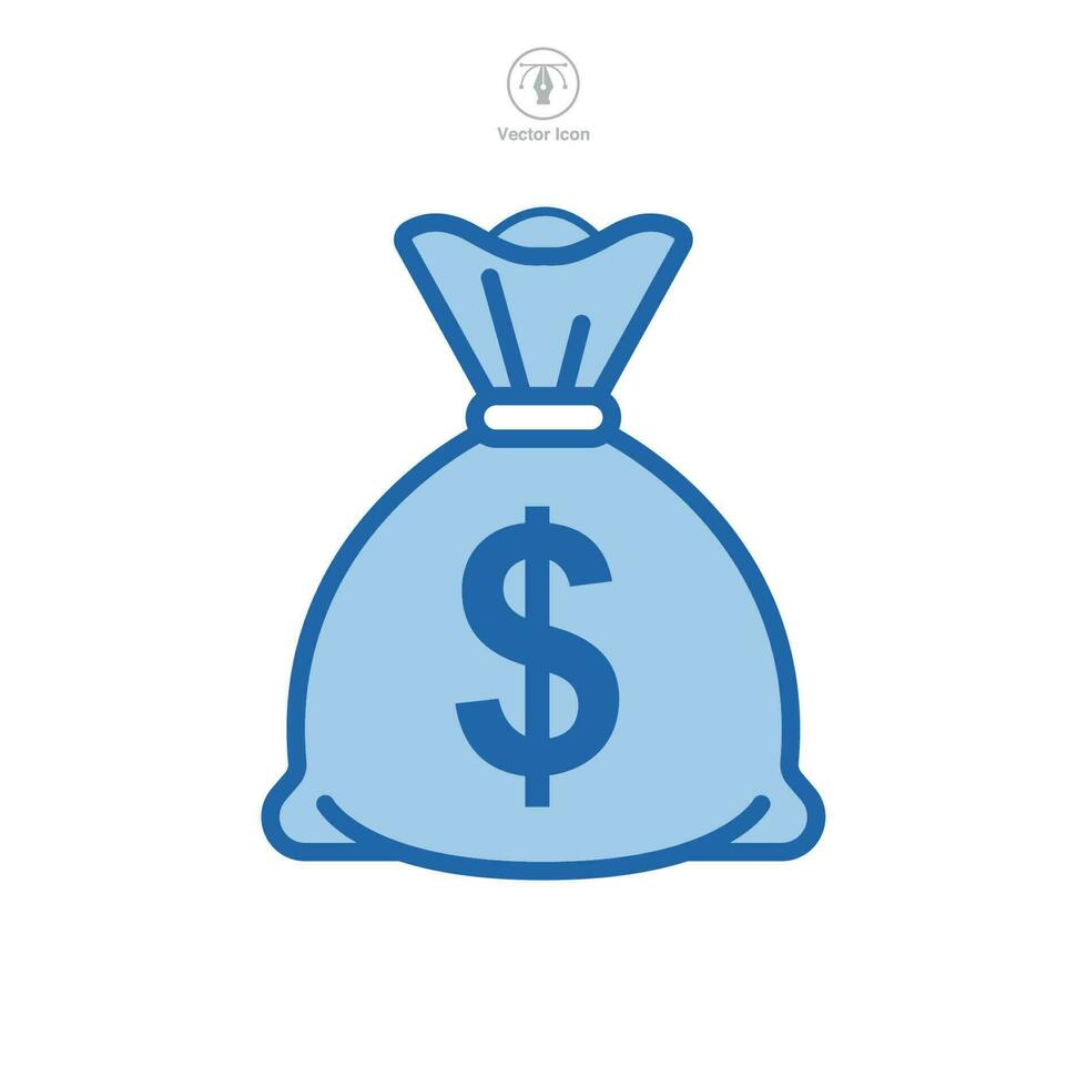 dinero bolso icono símbolo modelo para gráfico y web diseño colección logo vector illustrationn