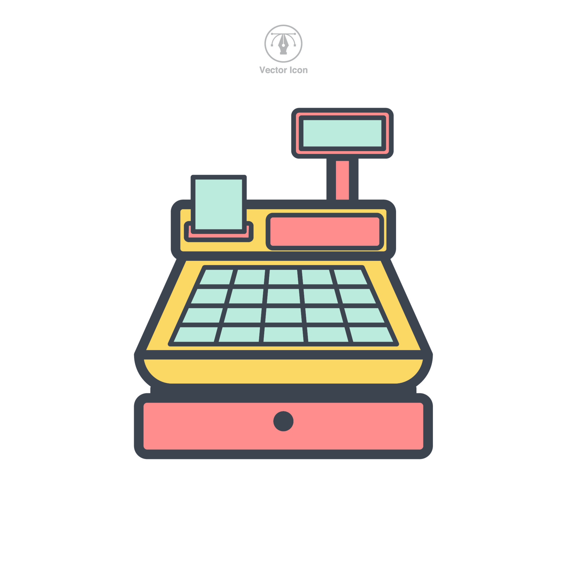 cash register icon symbol template for graphic and web design