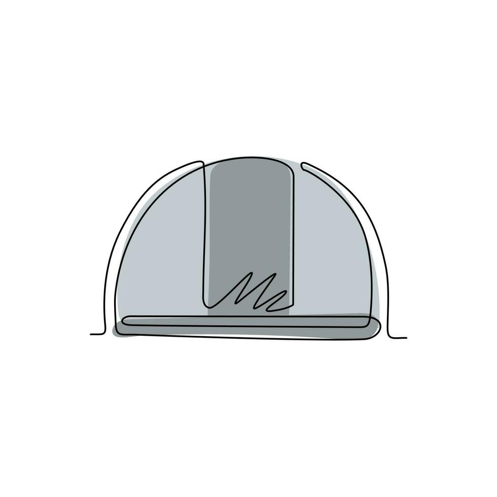 Single continuous line drawing gaul, gaelic warrior helmet. Warrior symbol icon isolated. Element for emblem, sticker, badge, label, icon. Dynamic one line draw graphic design vector illustration