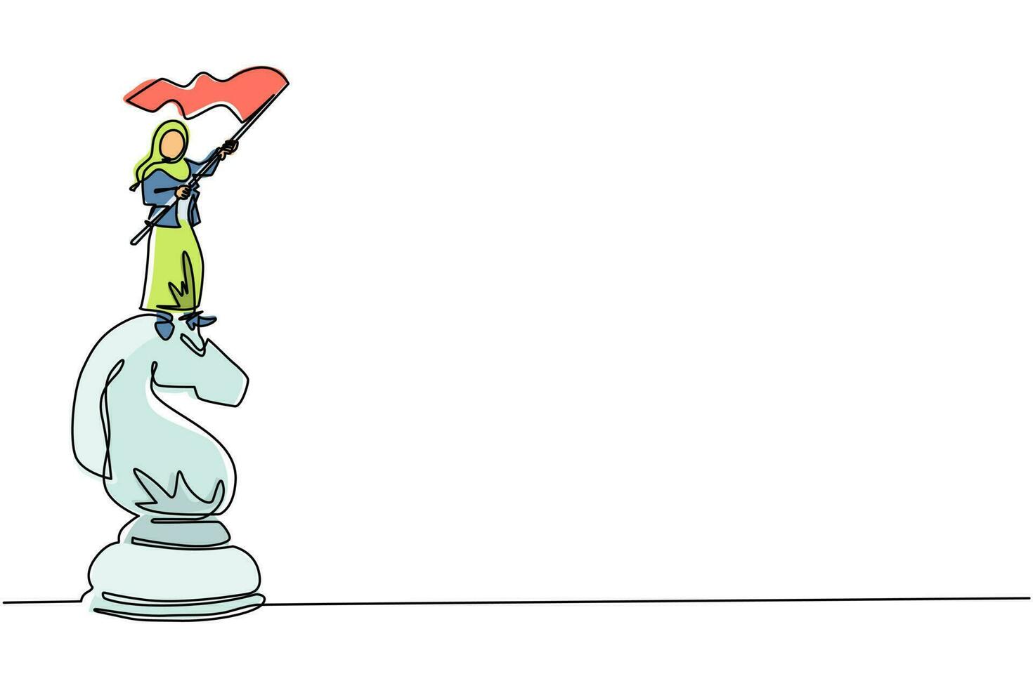 hombre de negocios montando una metáfora de caballo de ajedrez para la  estrategia y la lucha empresarial. estilo de arte de línea continua  17656465 Vector en Vecteezy