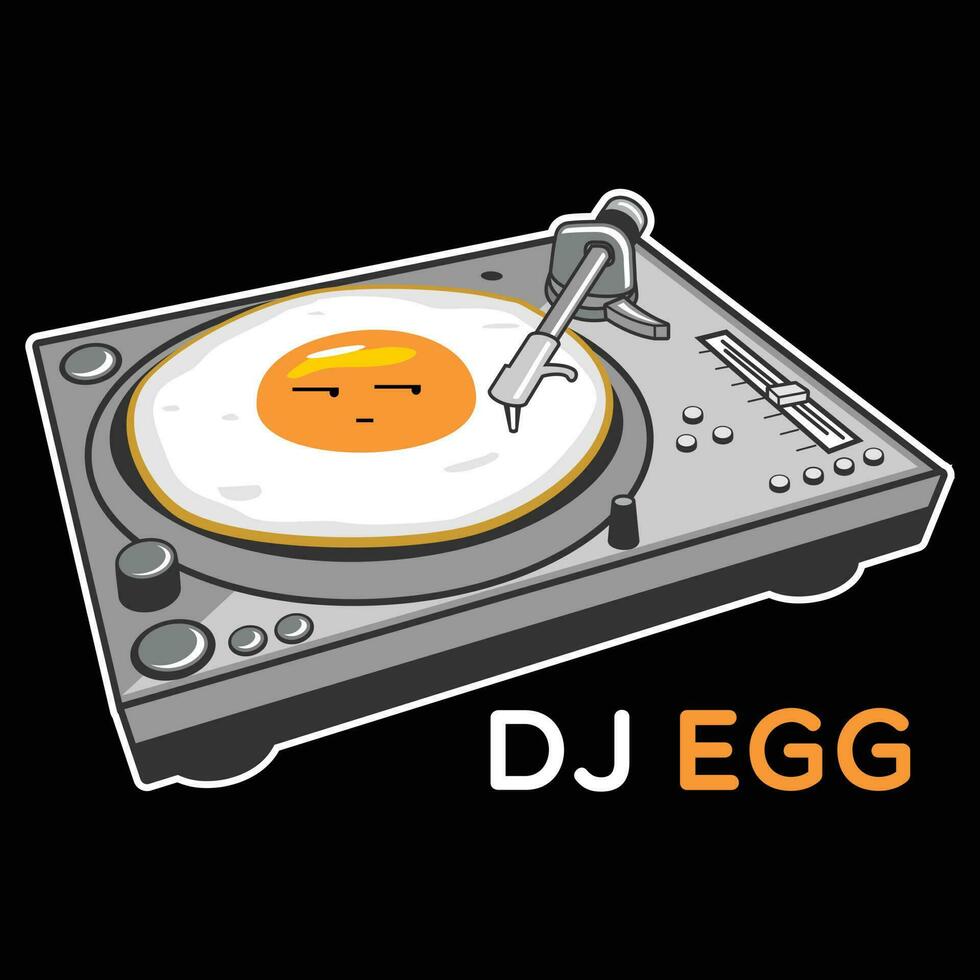 vector ilustración mascota logo personaje DJ huevo modelo diseño