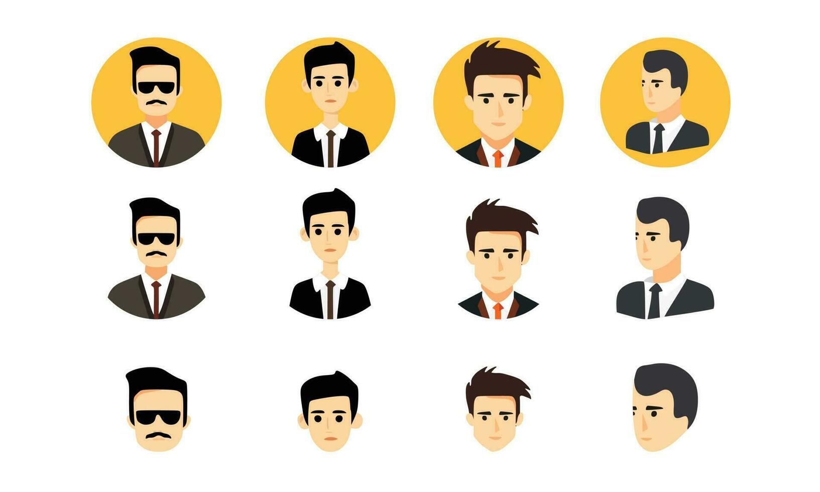 Business man avatar icon set illustration vector