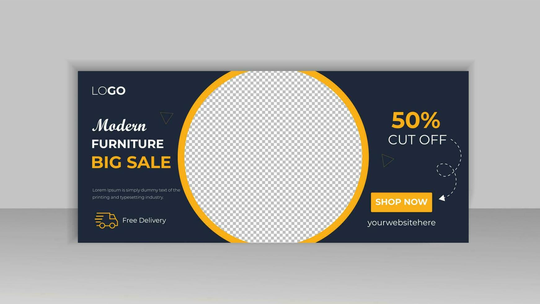 Creative Start-Up online Business furniture social media cover template, web banner template, corporate banner, header, business banner design vector