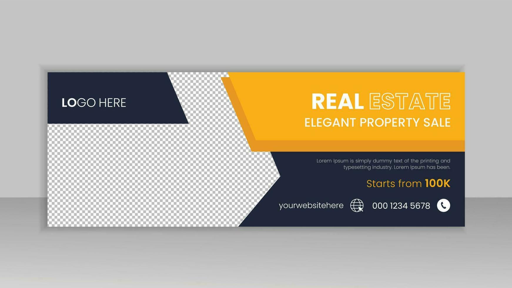 Creative real estate business strategy social media cover template, web banner template, corporate banner, header, business banner design vector