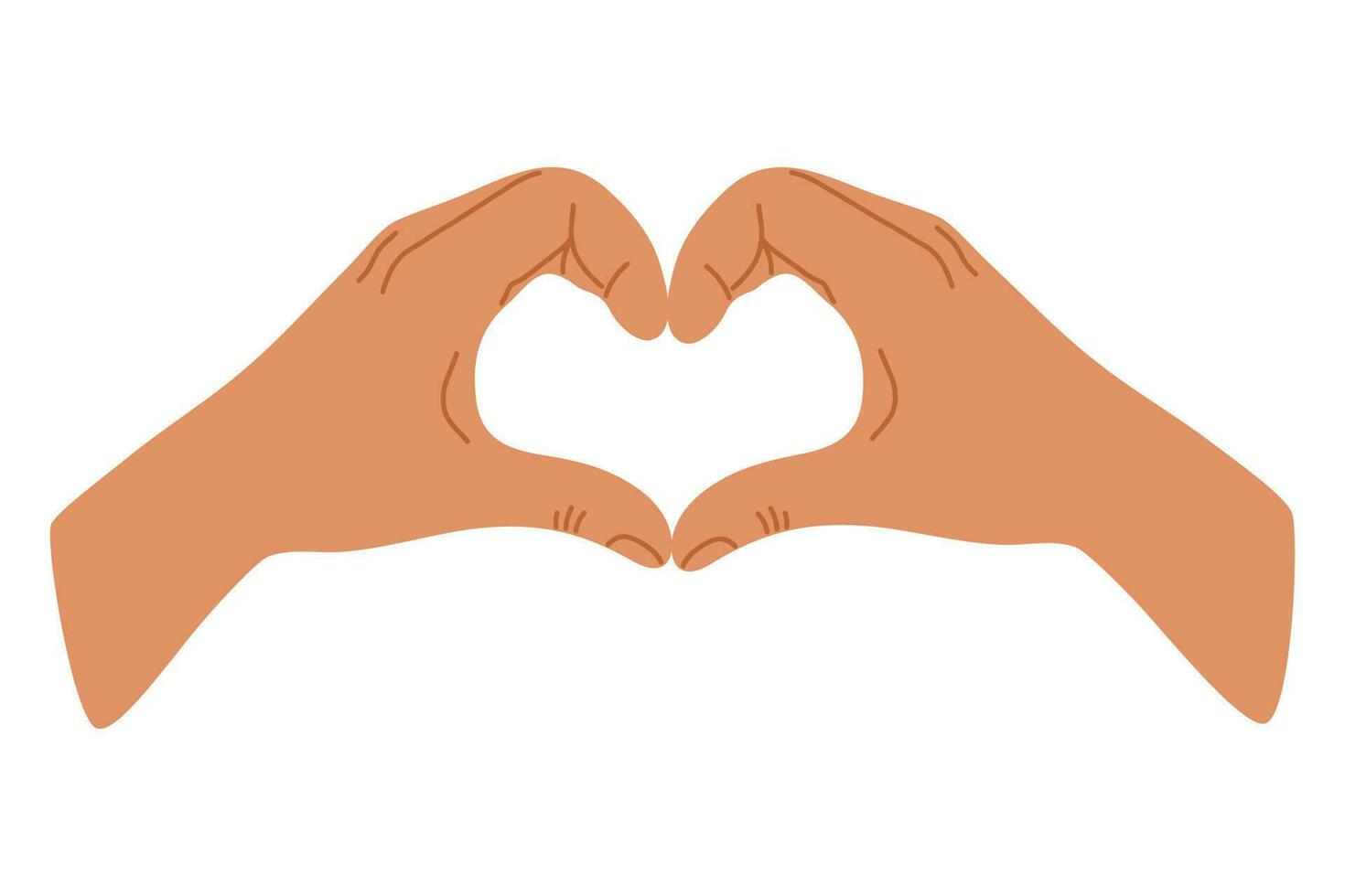 Heart shape hands. Vector hand drawn illustration. 23863267 Vector Art
