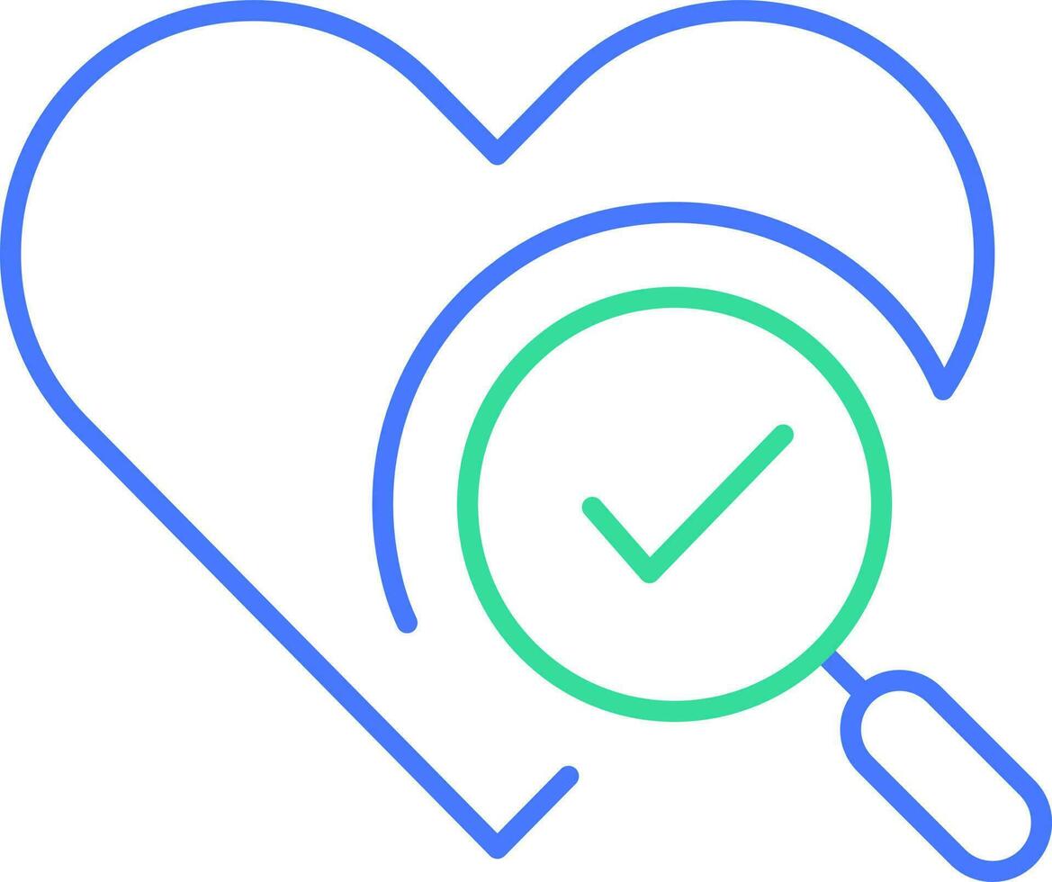 Heart check vector icon