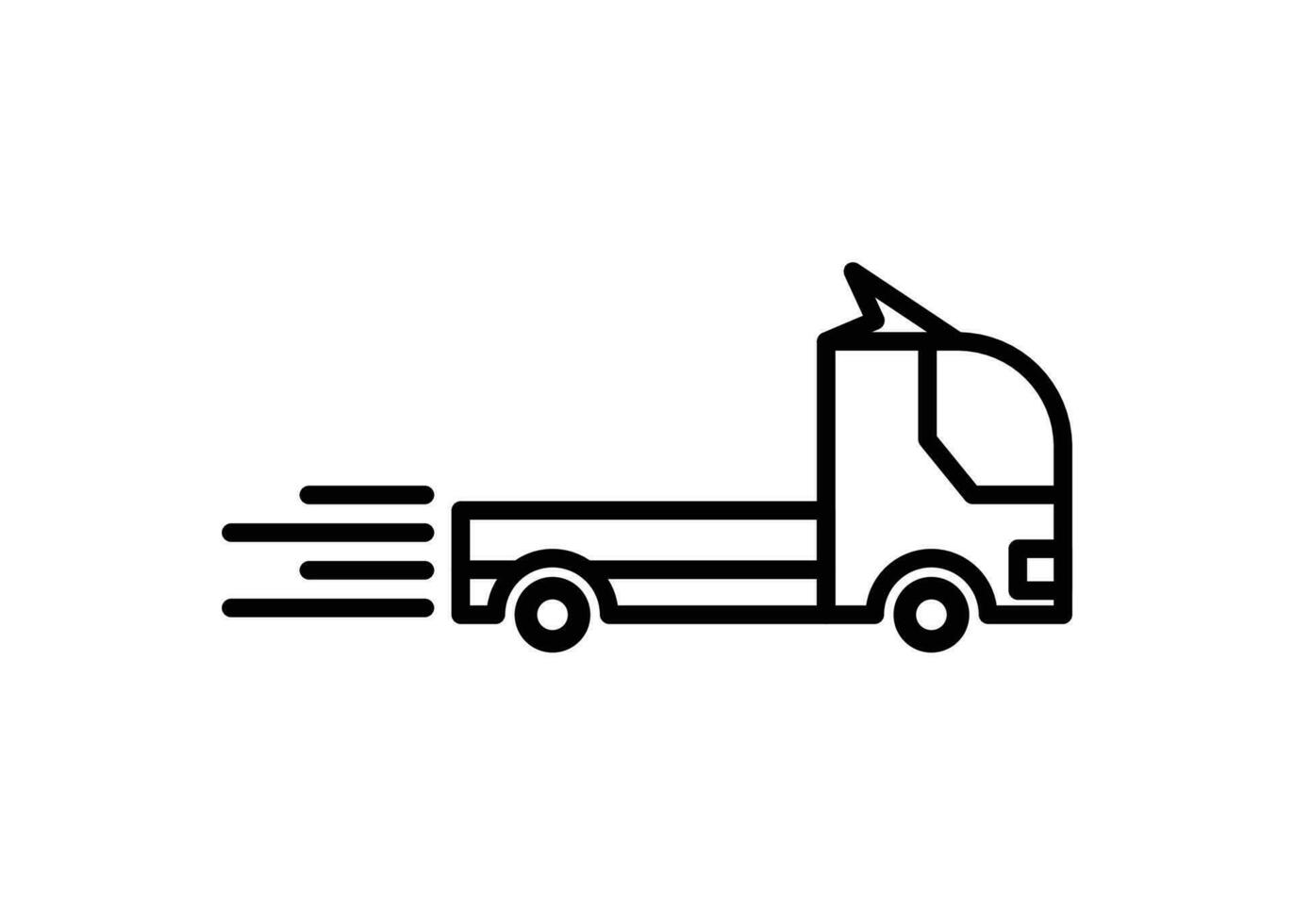 Long truck icon line vector