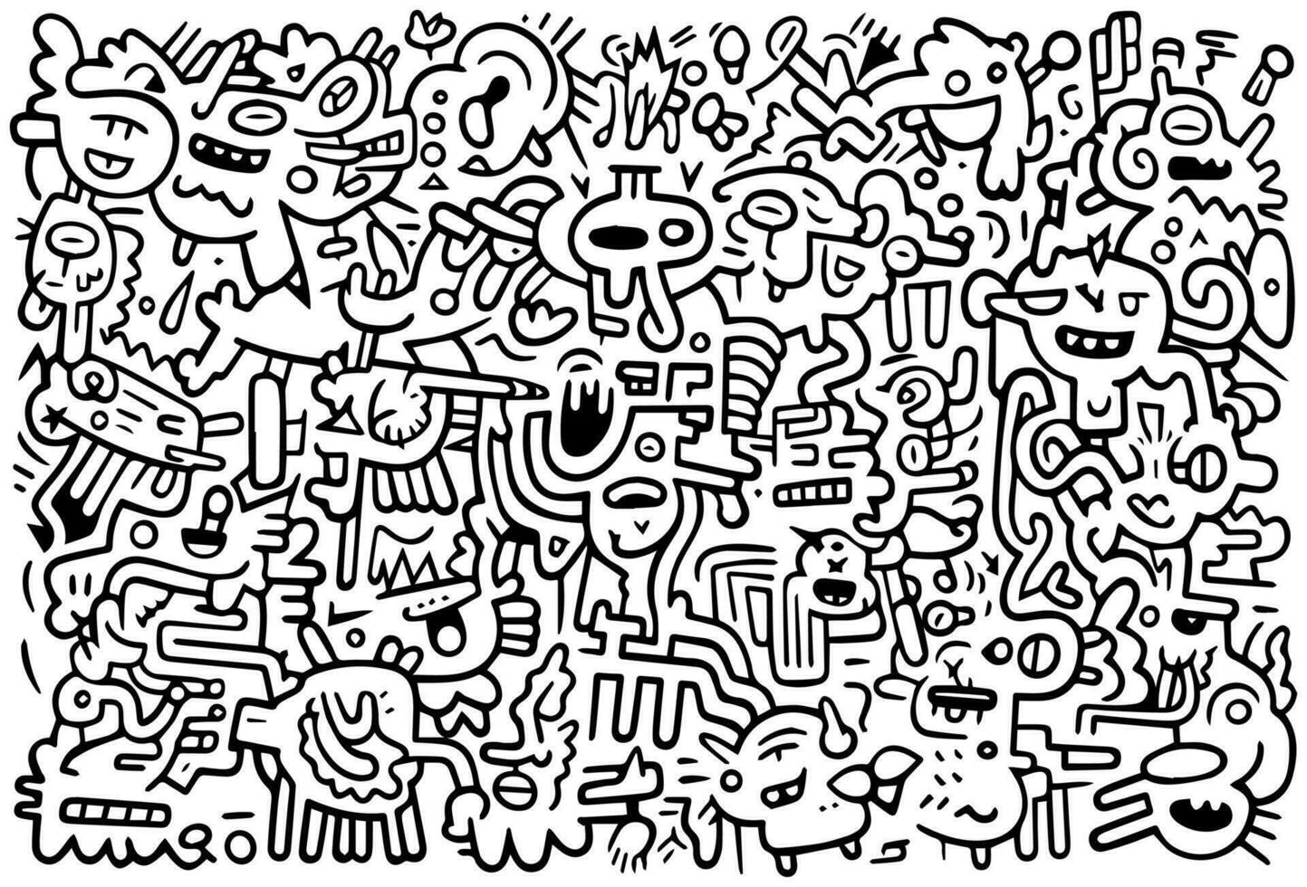 doodle hand drawn simple trendy wallpaper ,doodle art pattern vector