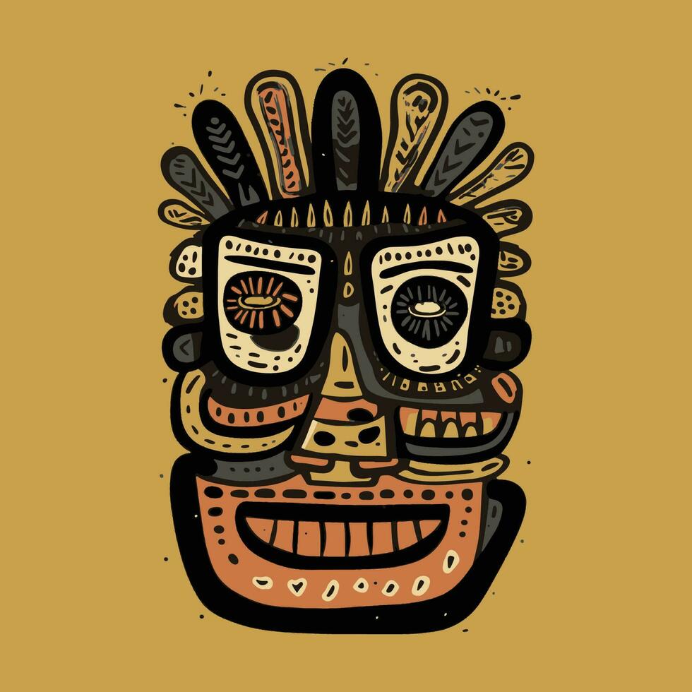 abstract tribal mask vector illustration