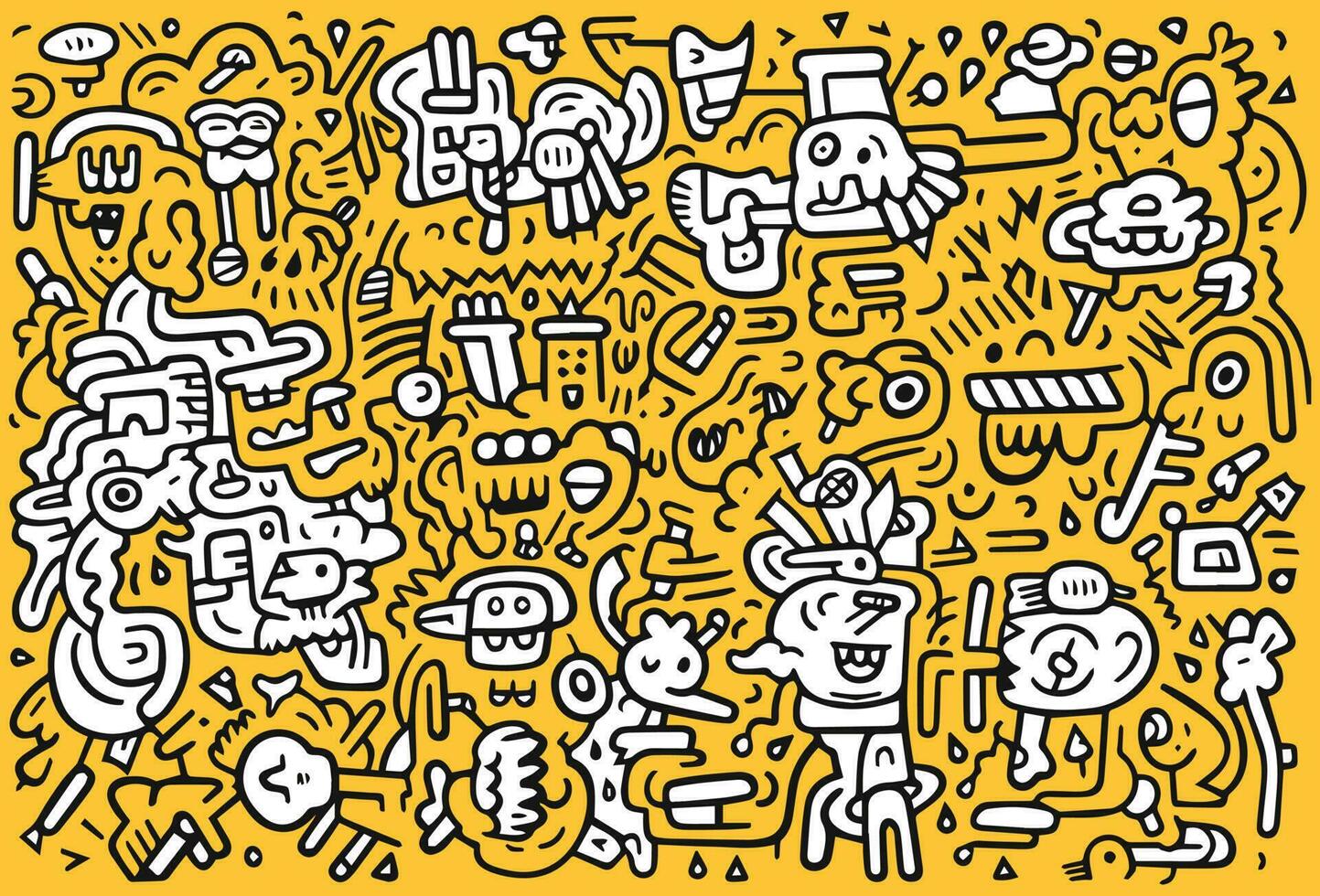 doodle hand drawn simple trendy wallpaper ,doodle art pattern vector