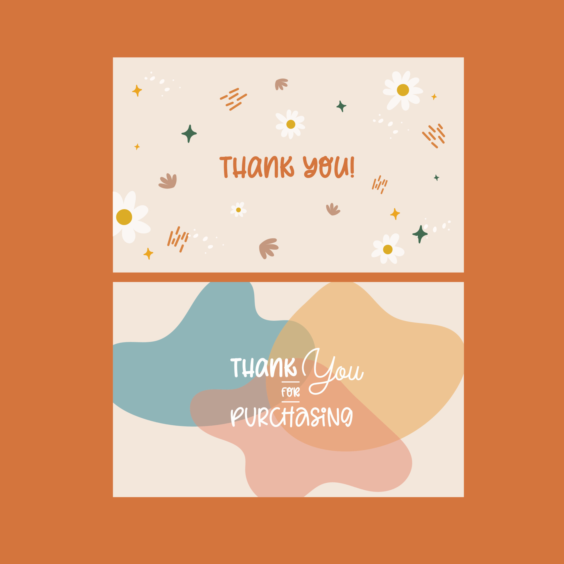 flat cute colorful design vector thank you card 23863542 Vector Art at ...