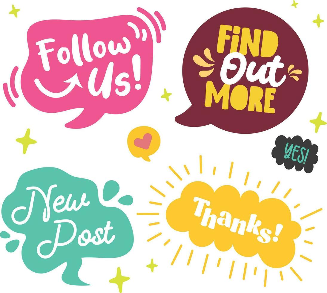 flat fun cute colorful design vector speech bubble