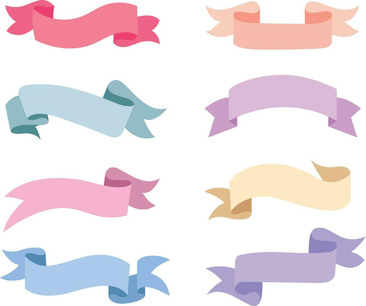 flat colorful design vector ribbon decorative