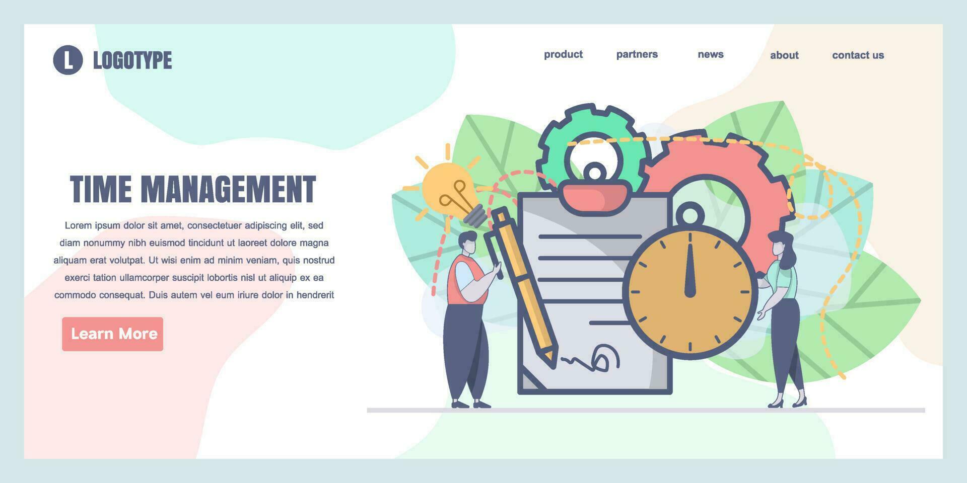 Landing page design templates for time management concept illustration, perfect for web design, banner, mobile app, landing page, Flat Vector illustration