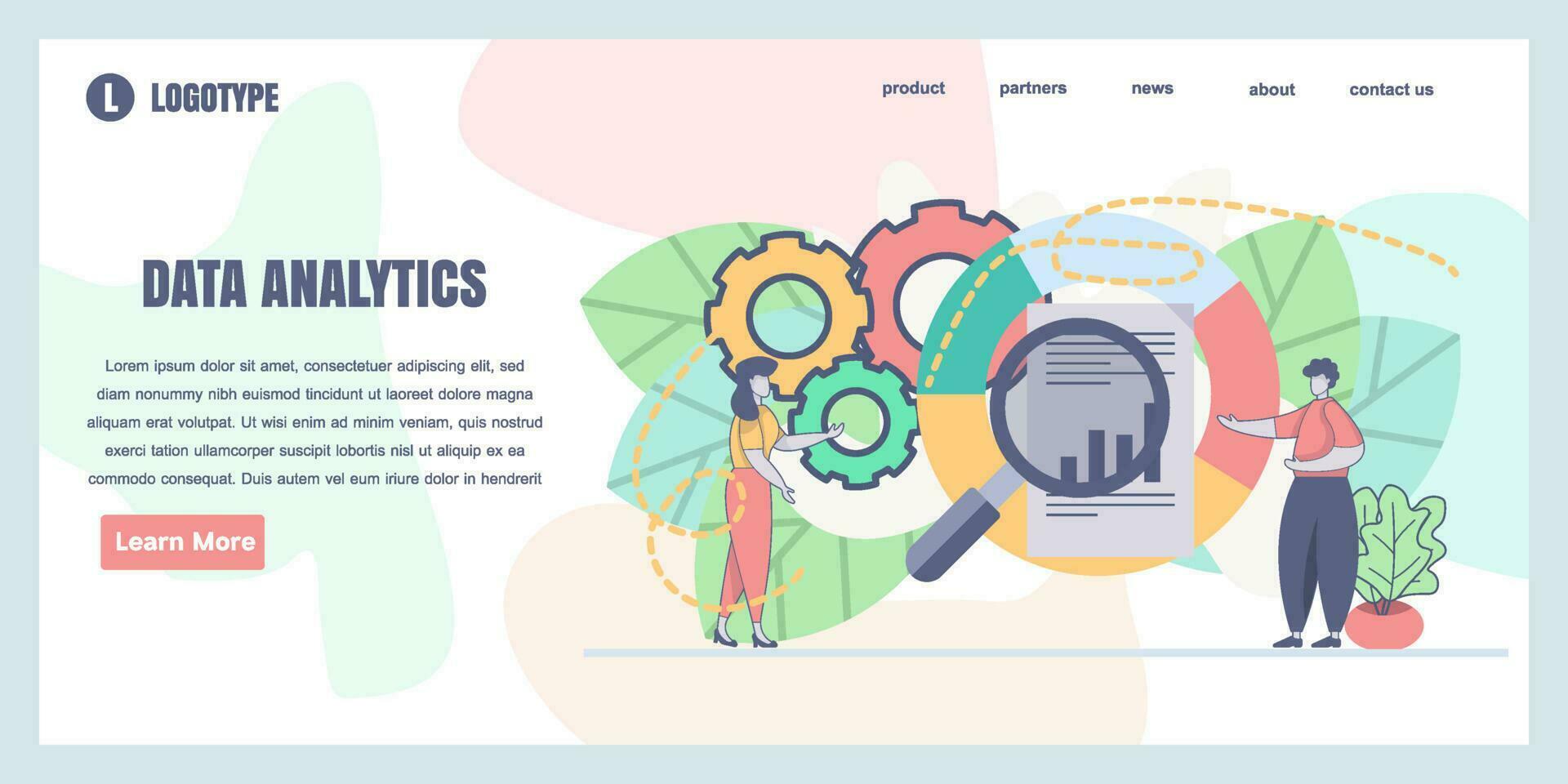 Modern flat design illustration of Data Analysis. Financial data analysis illustration set. Advisor with client analyzing financial report and calculating tax report. Vector illustration