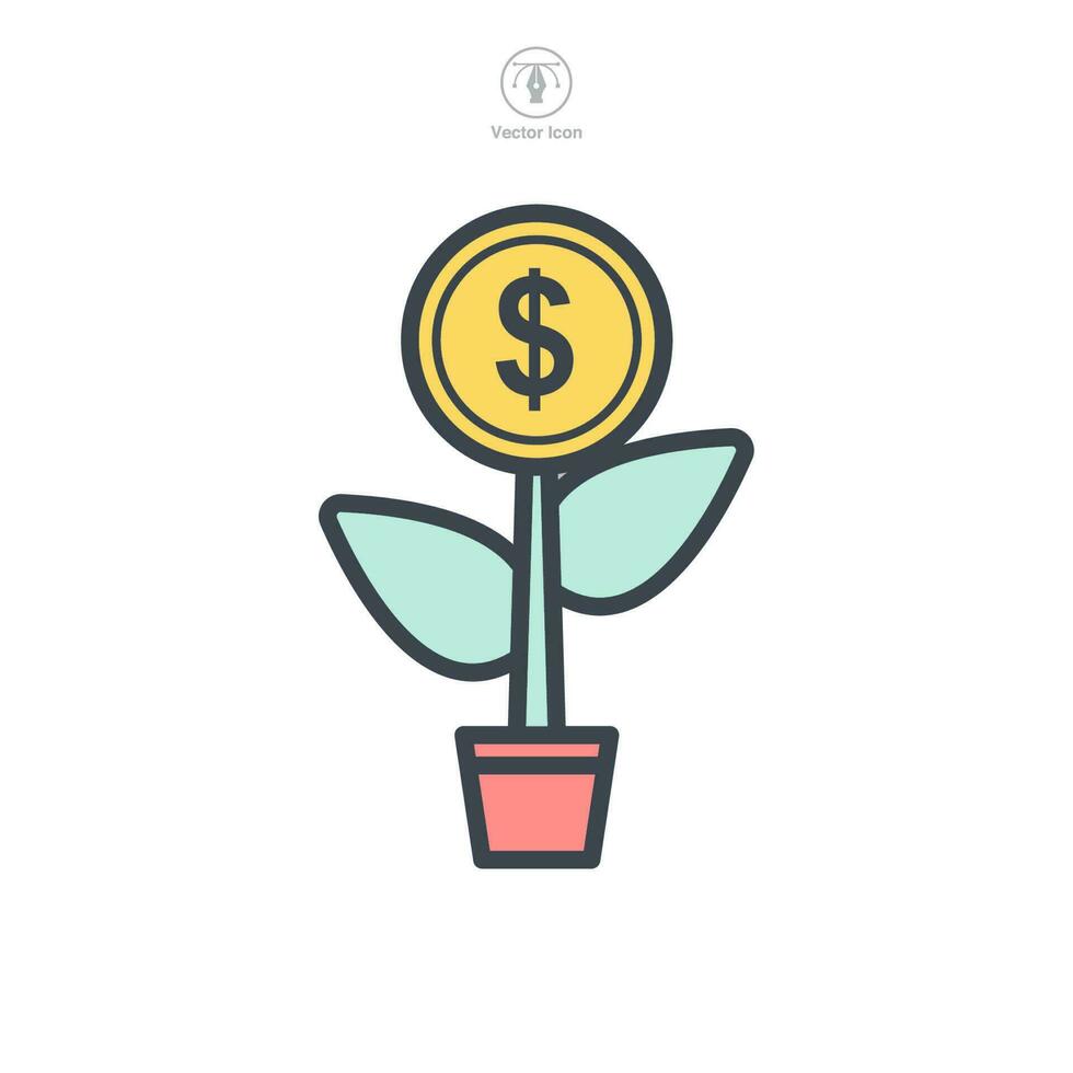dinero árbol icono símbolo modelo para gráfico y web diseño colección logo vector ilustración