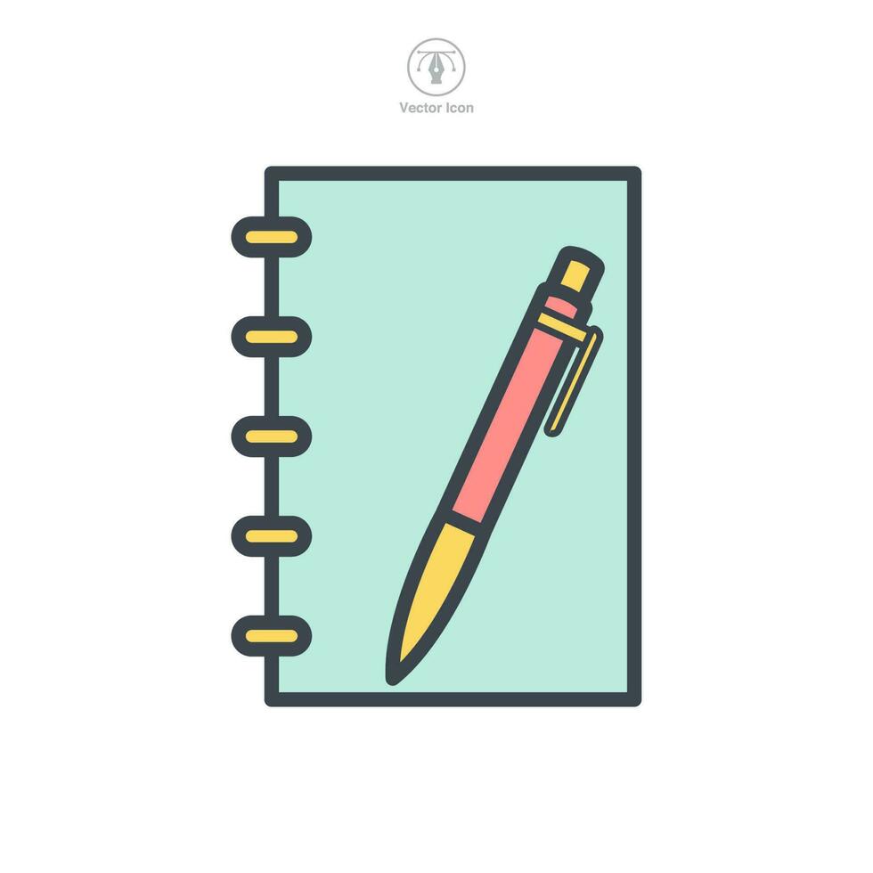 pen and paper icon symbol template for graphic and web design collection logo vector illustration