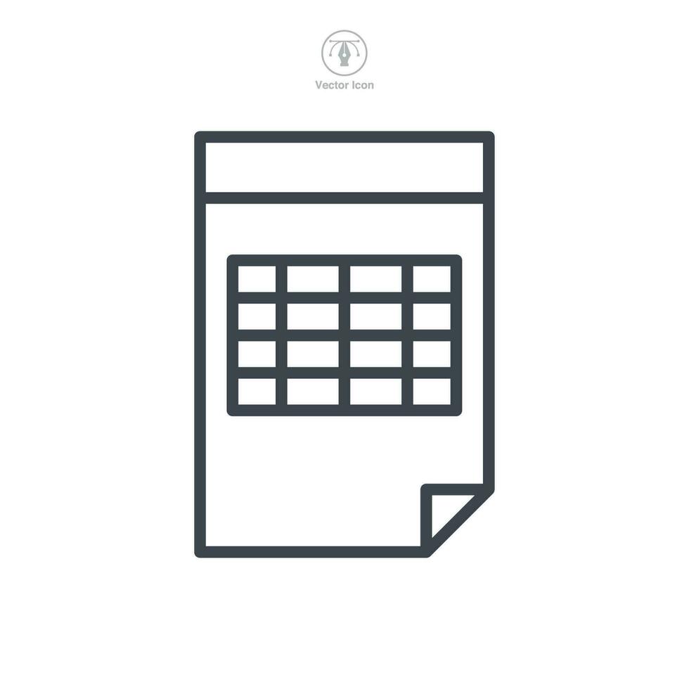 spreadsheet icon symbol template for graphic and web design collection logo vector illustration