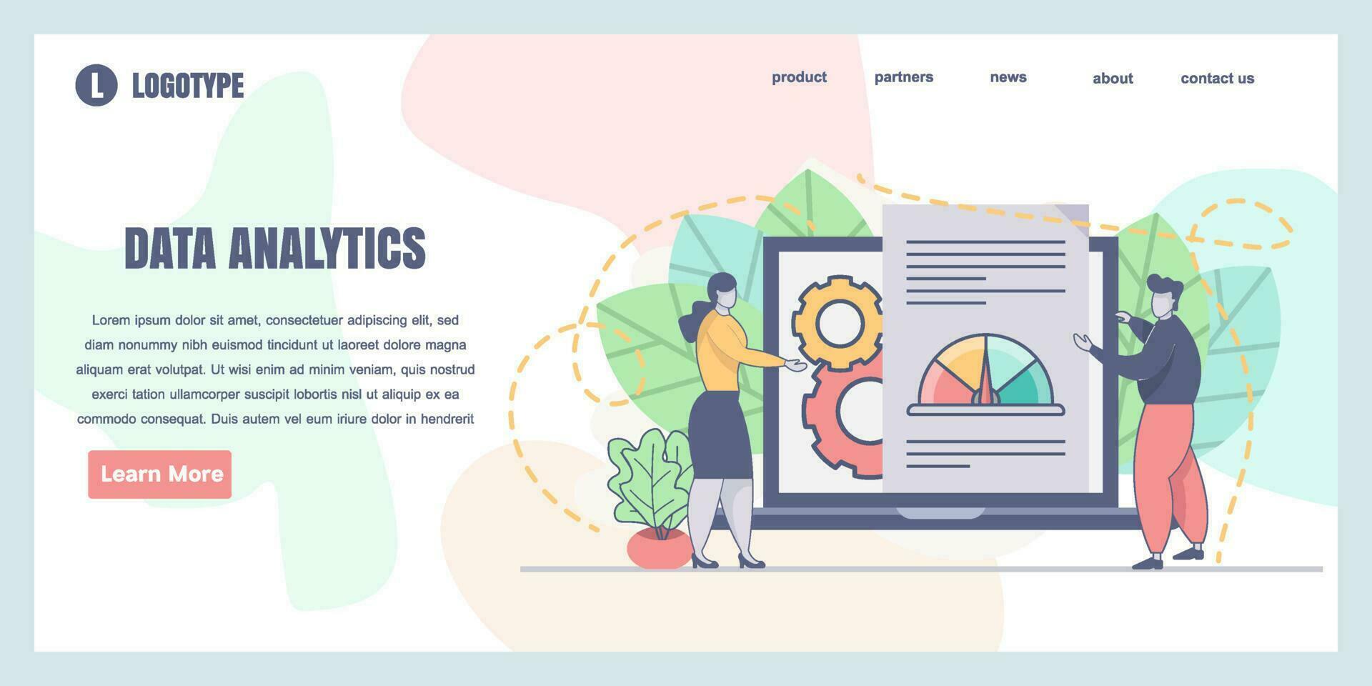 Modern flat design illustration of Data Analysis. Financial data analysis illustration set. Advisor with client analyzing financial report and calculating tax report. Vector illustration