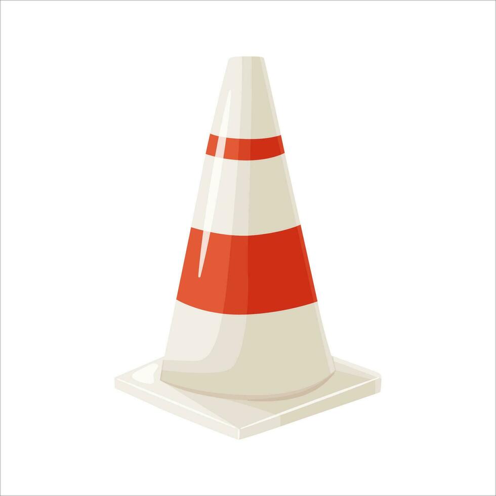 Cone traffice. Cone for safe traffic during road construction. vector