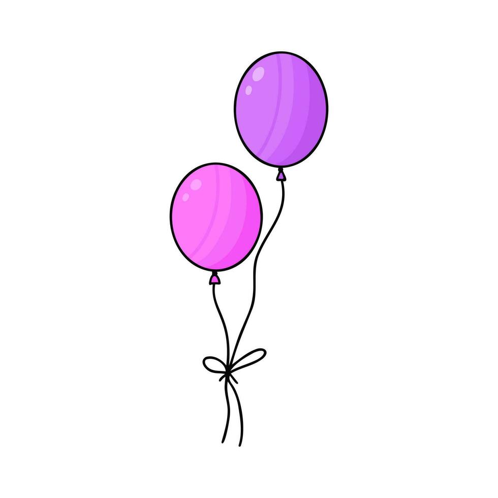 manojo de globos para cumpleaños y fiesta. ilustración para impresión, antecedentes, cubre y embalaje. imagen lata ser usado para saludo tarjetas, carteles y pegatinas aislado en blanco antecedentes. vector