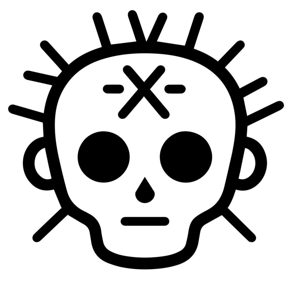 Cute Voodoo doll zombie vector icon