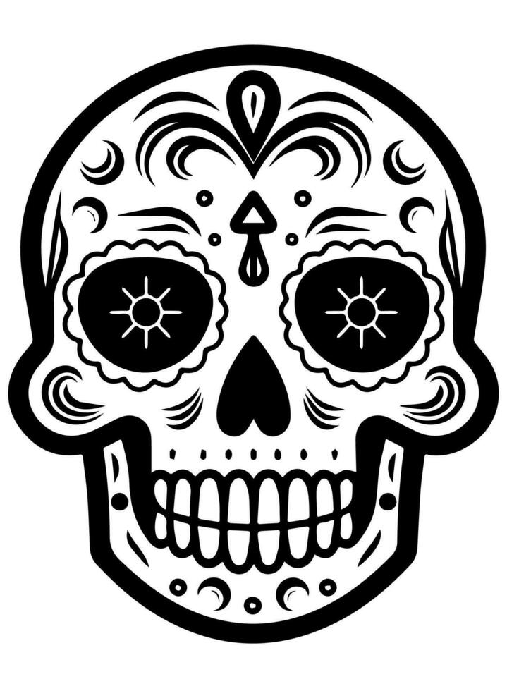 Hispanic heritage sugar skull marigold Festive dia de los muertos vector icon