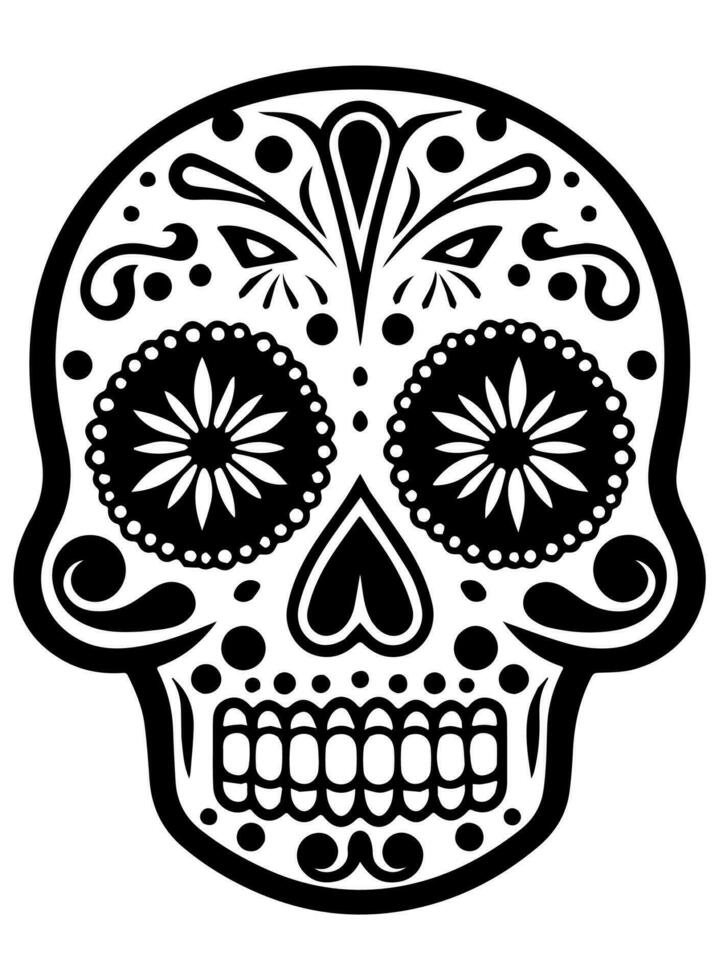 Hispano patrimonio azúcar cráneo maravilla festivo dia Delaware los muertos vector icono