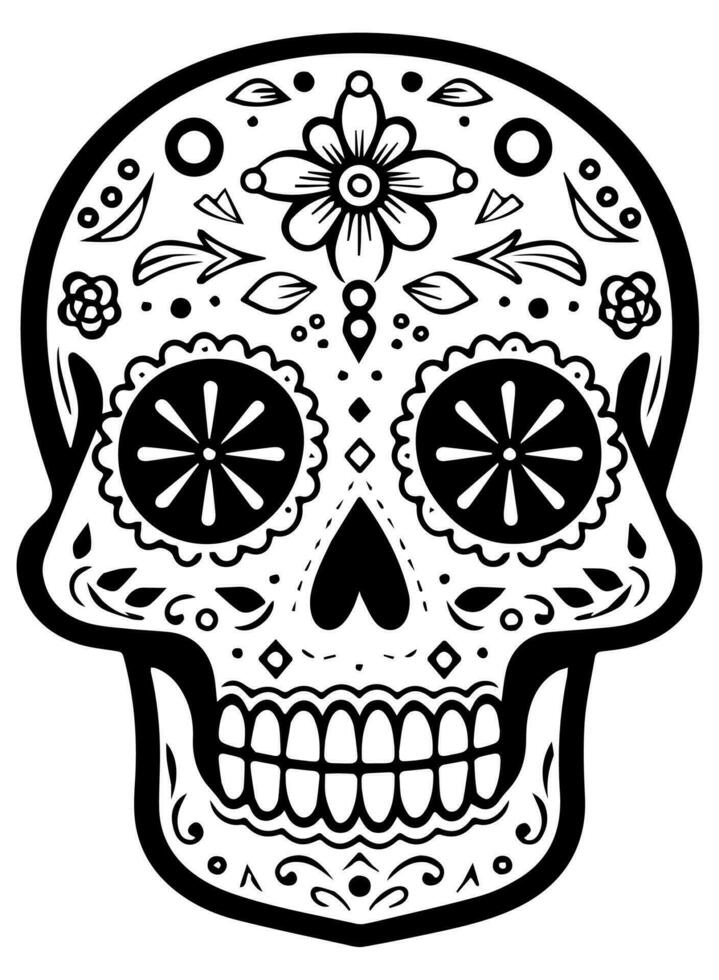 Hispano patrimonio azúcar cráneo maravilla festivo dia Delaware los muertos vector icono