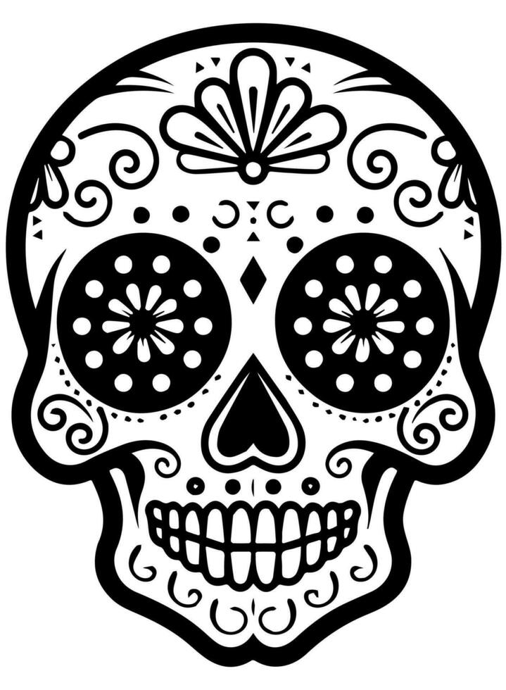 Hispano patrimonio azúcar cráneo maravilla festivo dia Delaware los muertos vector icono