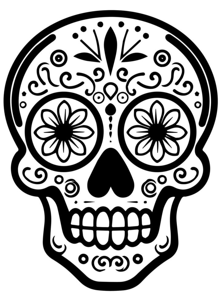 Hispano patrimonio azúcar cráneo maravilla festivo dia Delaware los muertos vector icono