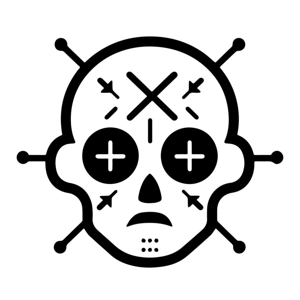 Cute Voodoo doll zombie vector icon