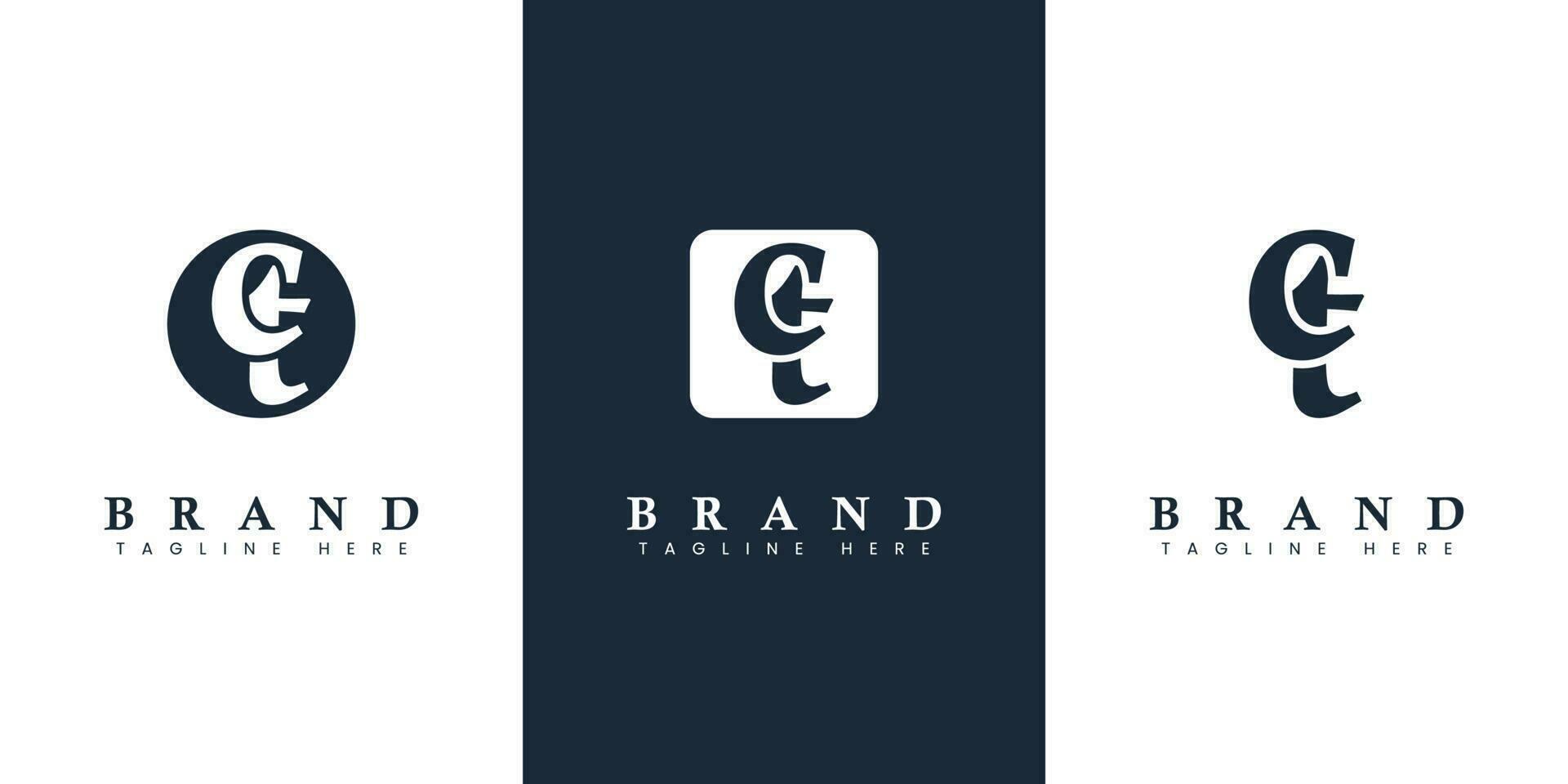 Modern and simple Lowercase CT Letter Logo, suitable for any business with CT or TC initials. vector