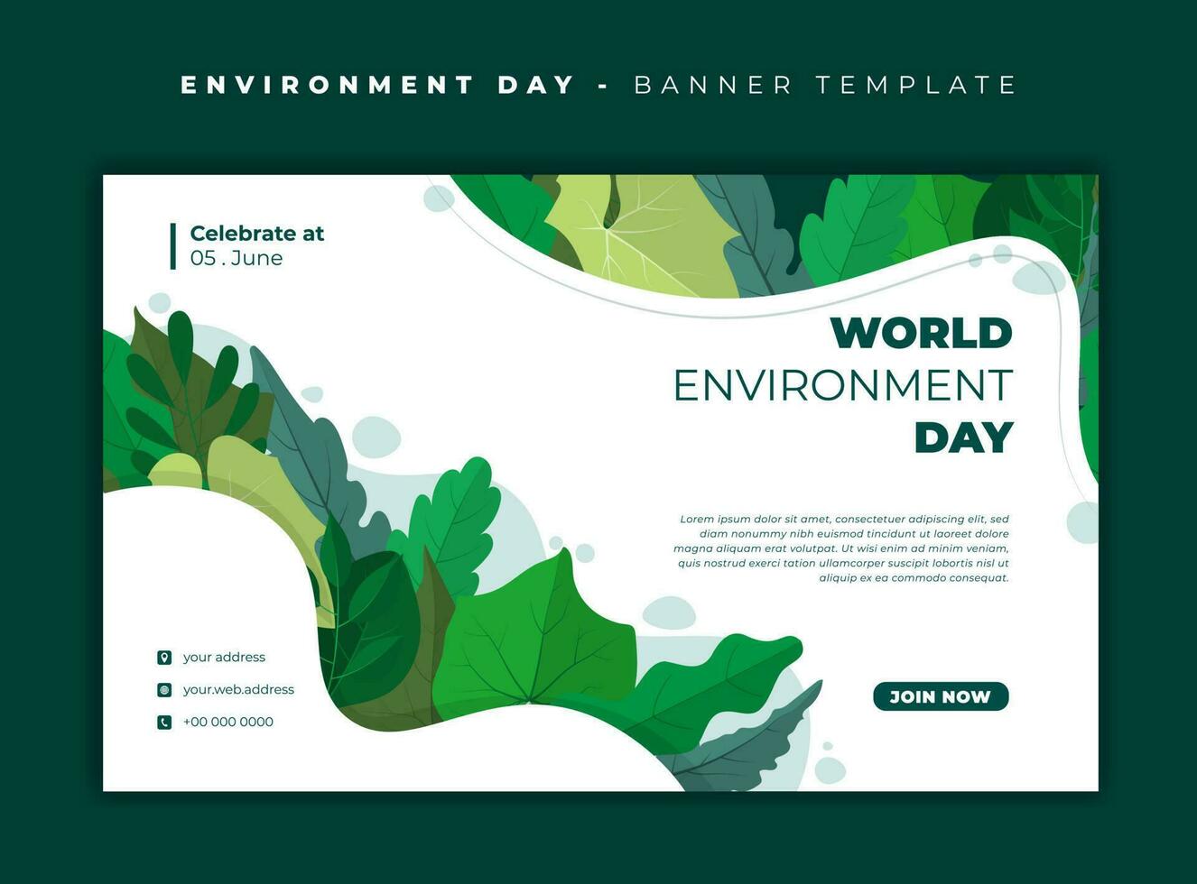 White green background design with Green leaves for go green or