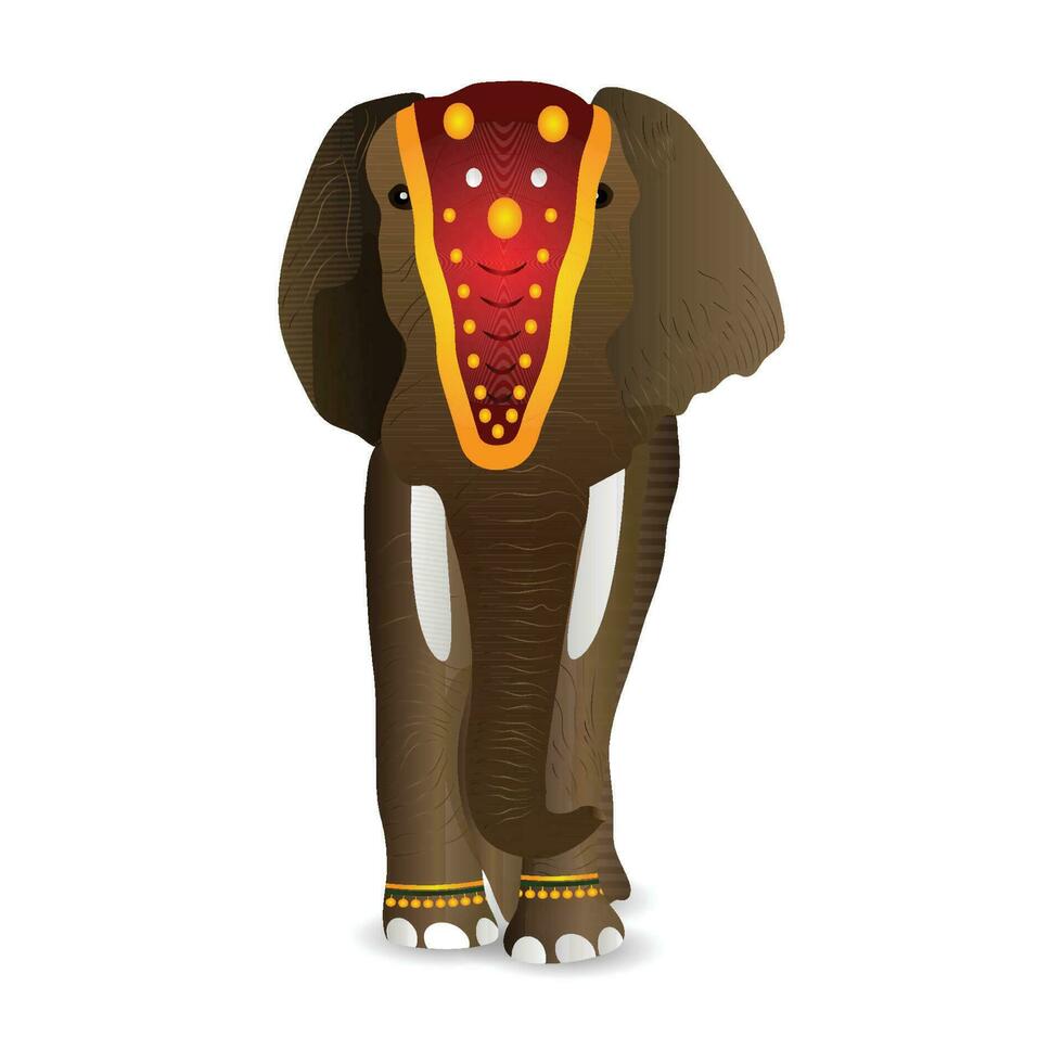 Vector illustration of decorated elephant